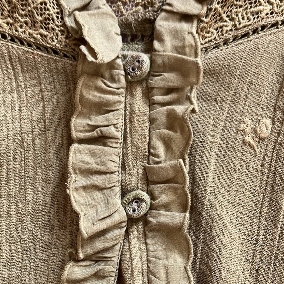 NEW. Anthropologie Forever that Girl beautiful crochet blouse. Olive green. NWT - Picture 4 of 7